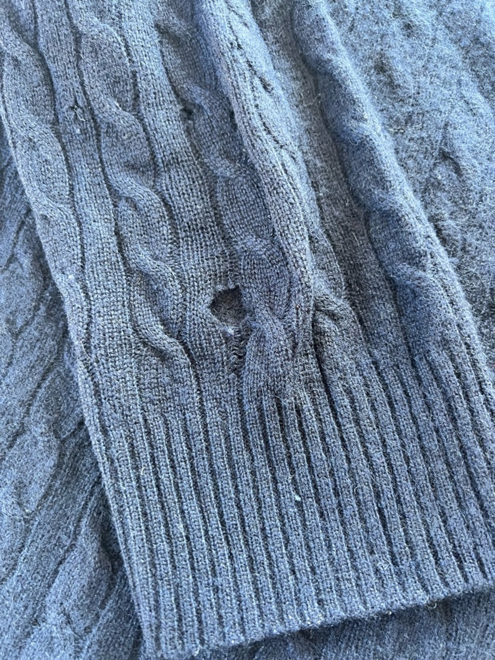 J. Crew Navy Cable Knit Cashmere Sweater - Picture 4 of 5
